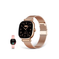 KSIX Pametni sat IRIA 1.7" AMOLED, 4 dana aut., metalni i silikonski remen, rozi